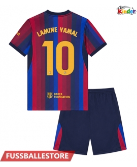 Günstige Barcelona Lamine Yamal #10 Heimtrikotsatz Kinder 2026-27 Kurzarm (+ Kurze Hosen)